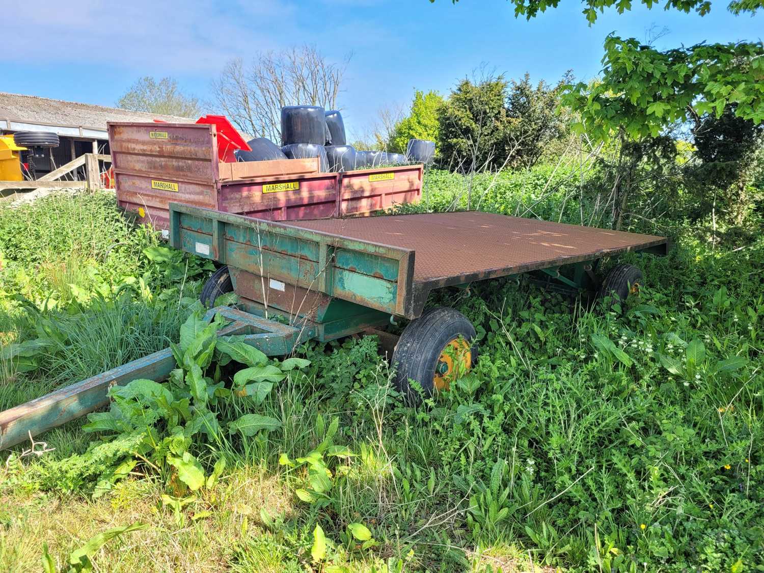 Lot 127 - Brian Legg 4 Wheel Flatbed Trailer on Turntable