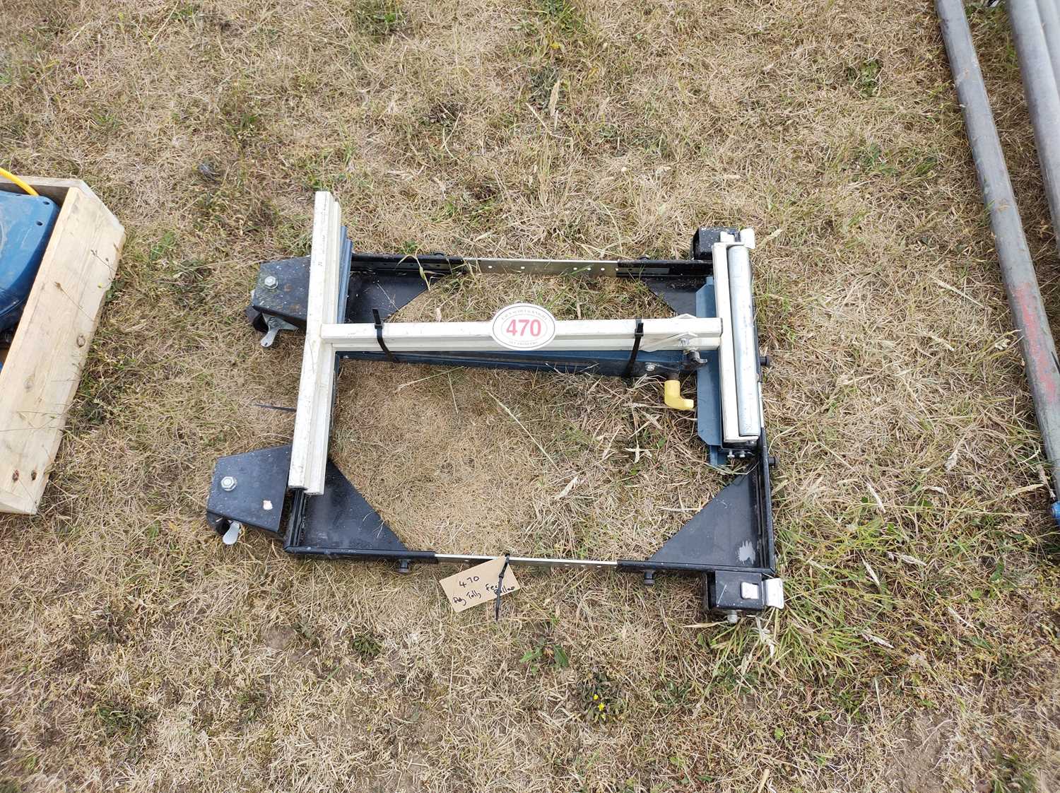 Lot 470 - Adjustable trolley for moving machinery & 2 x adjustable feed rollers