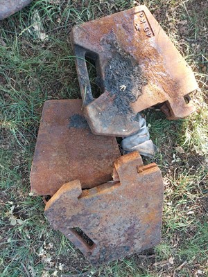 Lot 65 - 3 x 45kg MF Tractor Weights