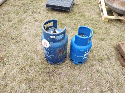 Lot 66 - 2 x Butane gas bottles. Calor Gas 7kg & 12kg