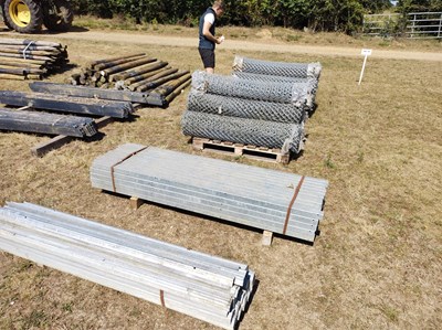 Lot 58 - New chain-link fencing & fencing paraphernalia