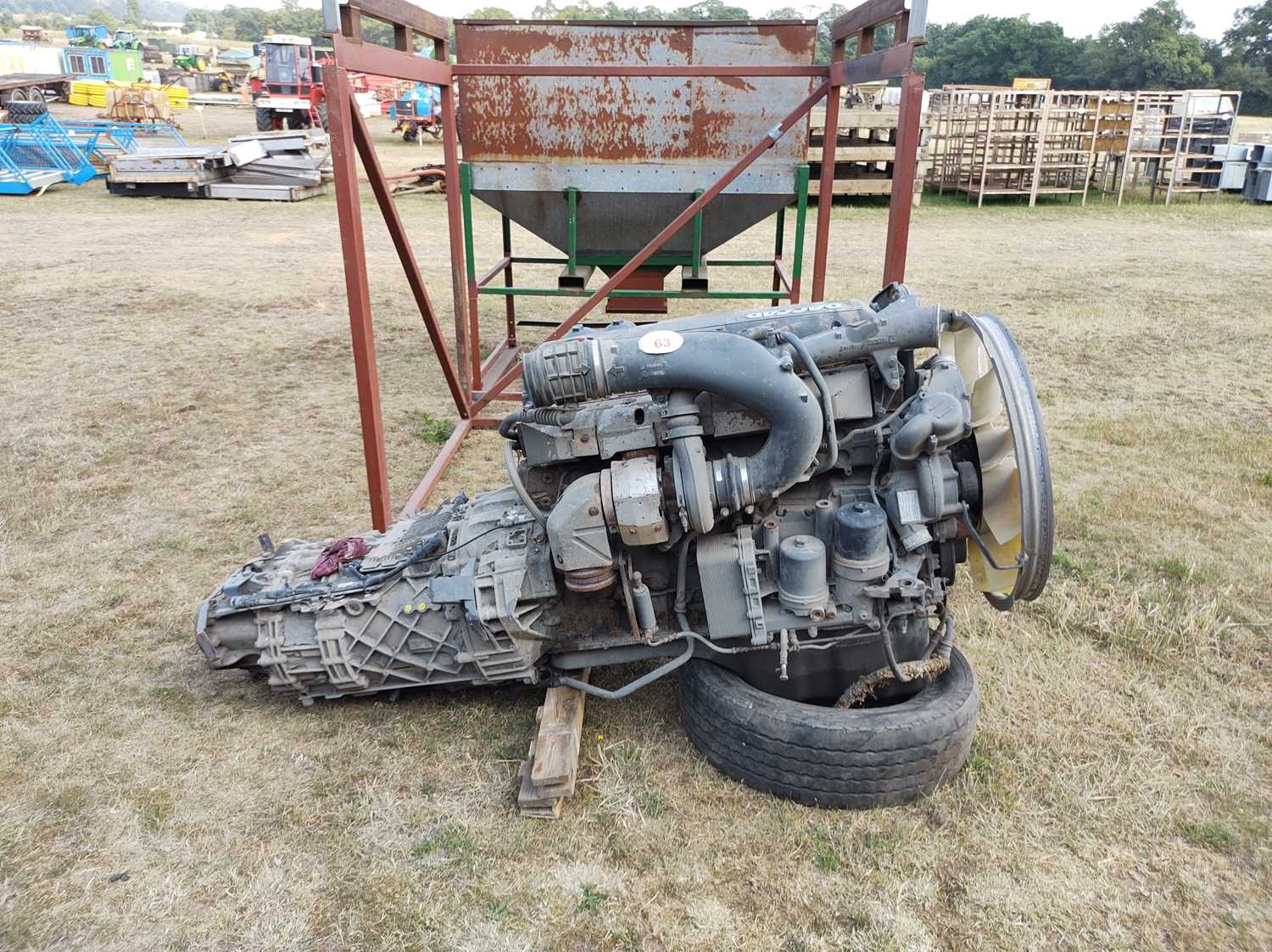 Lot 63 - DAF 2500 engine with gear box, runs but noisy