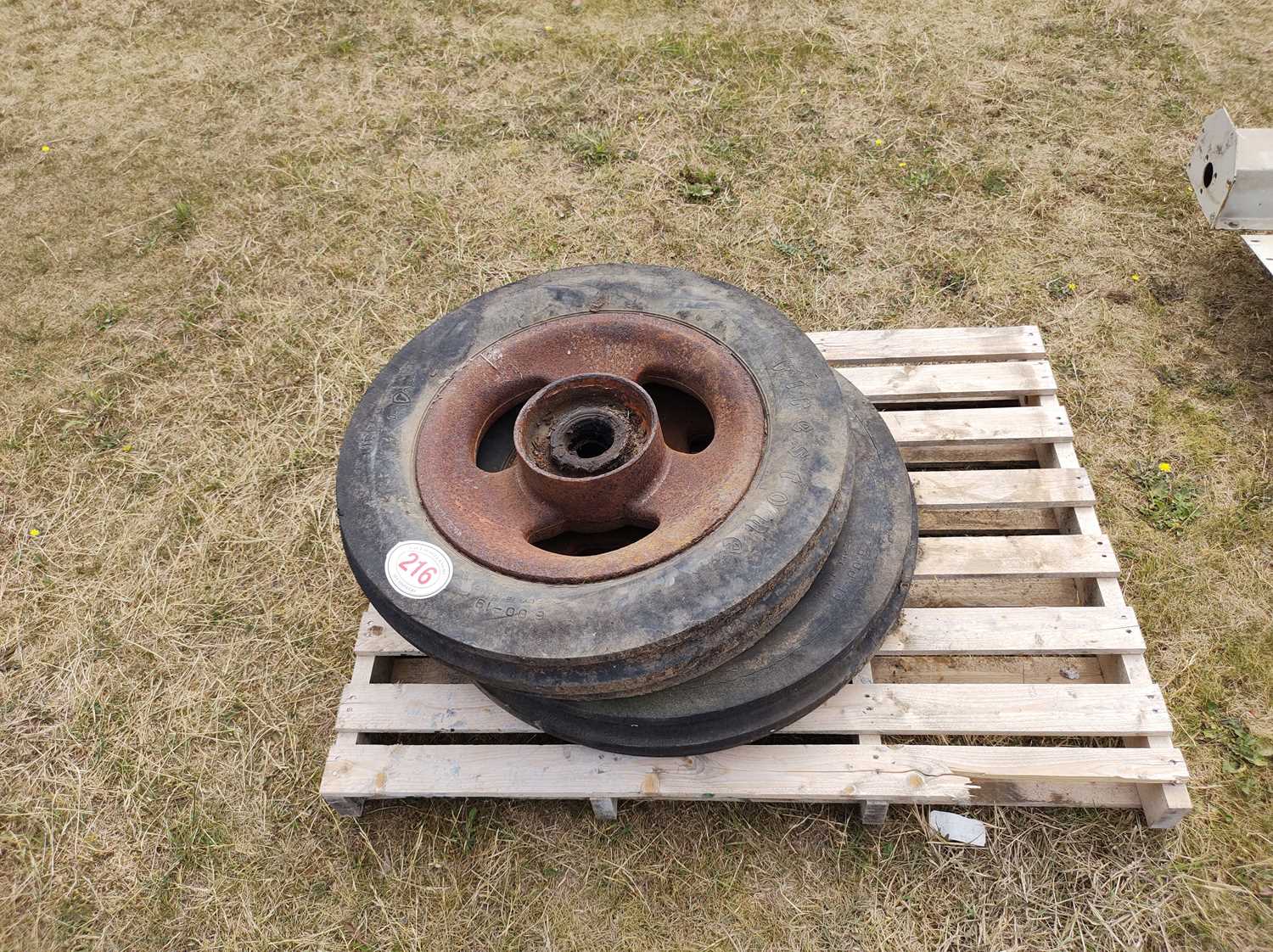 Lot 216 - Fordson Major front wheels with tyres