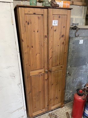 Lot 21 - Wooden Closet and Metal Cabinet