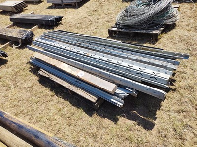 Lot 58e - Qty Metal Fence Girders and Stakes