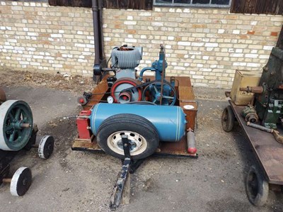 Lot 35 - Car Trailer with a Wolsley Air Pump (Located...