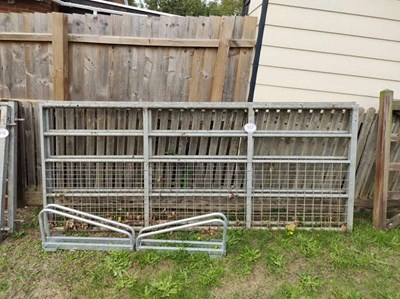 Lot 117 - Pair of 9' Half Mesh Steel Gates (Located in...