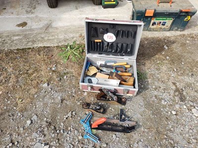 Lot 135 - Box with Assorted Wood Working Tools (Located...