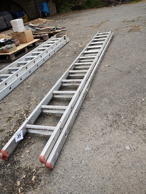 Lot 35 - 2 x 22 foot extending aluminium ladder (lot 34...