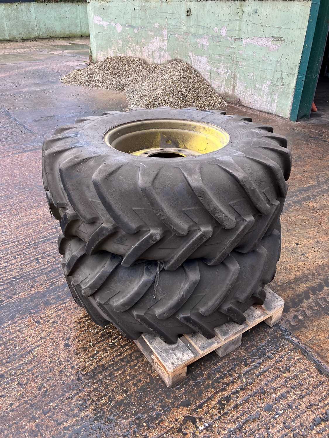 Lot 96 - 2 x Michelin Agribib tyres on rims. 16.9R24....