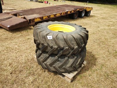 Lot 96 - 2 x Michelin Agribib tyres on rims. 16.9R24....