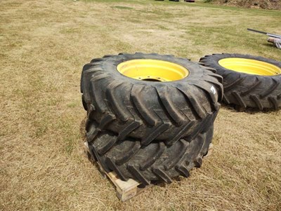 Lot 96 - 2 x Michelin Agribib tyres on rims. 16.9R24....