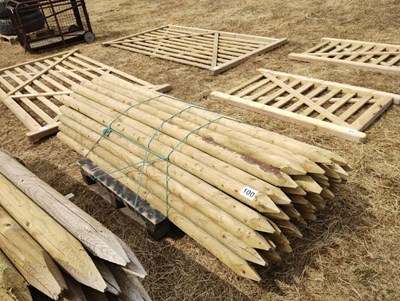 Lot 100 - 50 Machine Turned Fencing Stakes. 2.4m. New.