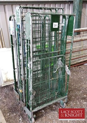 Lot 31 - 3 x Cage Trolleys. Cages fold up to allow...