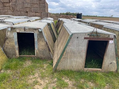 Lot 2 - 10 x John Booth Wooden Kennel Farrowing Huts