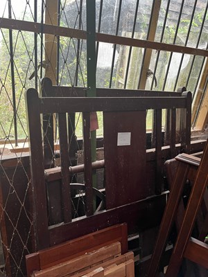 Lot 26 - Qty of wooden single bed headboard and...