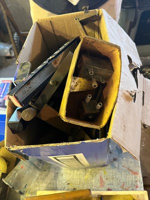 Lot 37 - Large box of assorted workshop equipment -...
