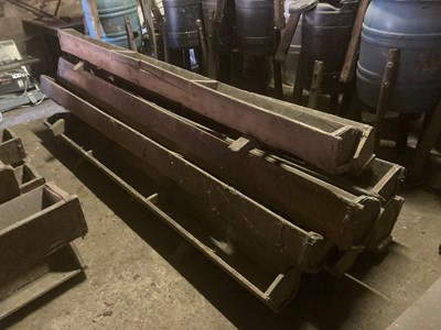 Lot 79 - 11 x Wooden Feeding Troughs (10ft) (Based in...
