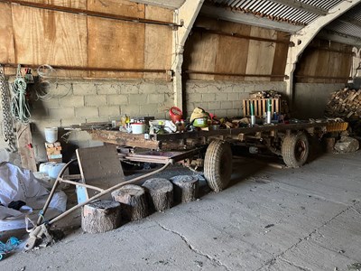 Lot 88 - 12ft Flatbed trailer (excluding items on the...