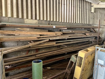 Lot 111 - Shelf of scrap metal and timber (Based in...