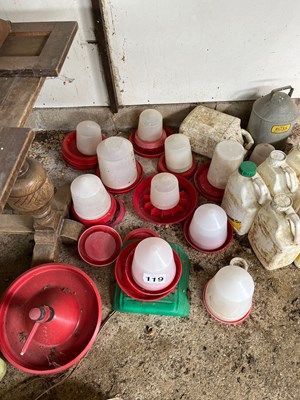 Lot 119 - Small plastic drinkers (Based in Gedding) (No...