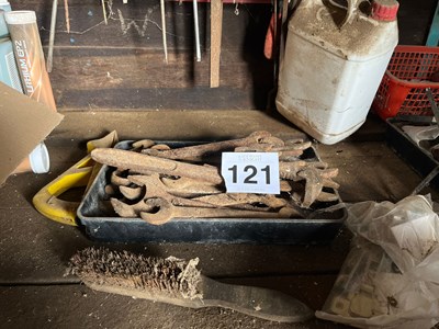 Lot 121 - Box of spanners (Based in Gedding) (No VAT)