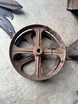 Lot 47 - Pair of Small Antique Cast Iron Wheels