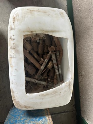 Lot 59 - Bucket of Bolts andThread Bar rods