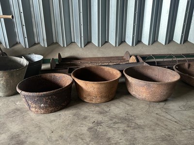 Lot 64 - 3 x Cast Iron Round Feeders