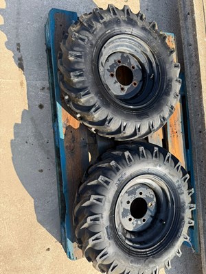 Lot 121 - Pair of 7.00-12 wheels. 5 stud. Good condition....