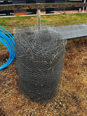 Lot 212 - Chicken Wire and Blue Plastic water pipe...