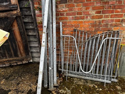 Lot 224 - Wrought iron gates and railings with wooden...