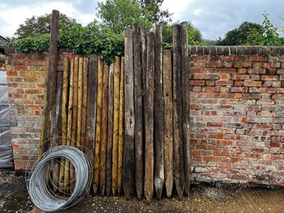 Lot 226 - Approximately 26 wooden fence posts with...