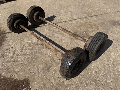 Lot 286 - Pair of braked axles, 2m wide. (Located in...