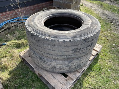 Lot 82 - Pair of 315/80R22.5 Lorry Tyres