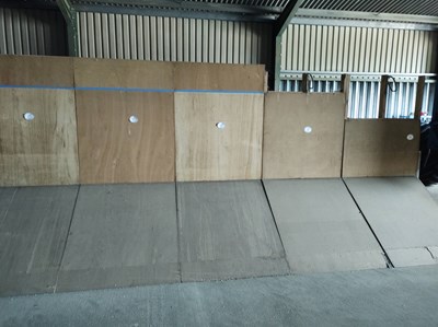 Lot 14 - 5x Free Standing Plywood Grainwall Sections...