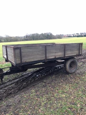 Lot 244 - Wooden Tractor Tipping Trailer