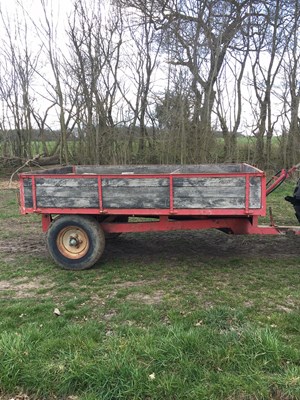 Lot 245 - Wooden Tractor Tipping Trailer