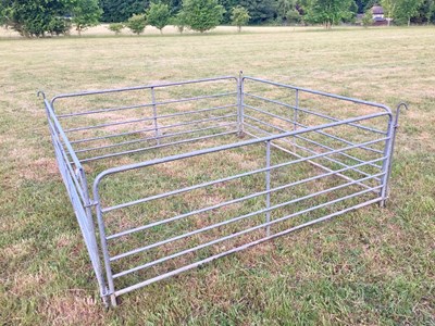 Lot 24 - 4x 8ft Galvanised Sheep Hurdles c/w Pins